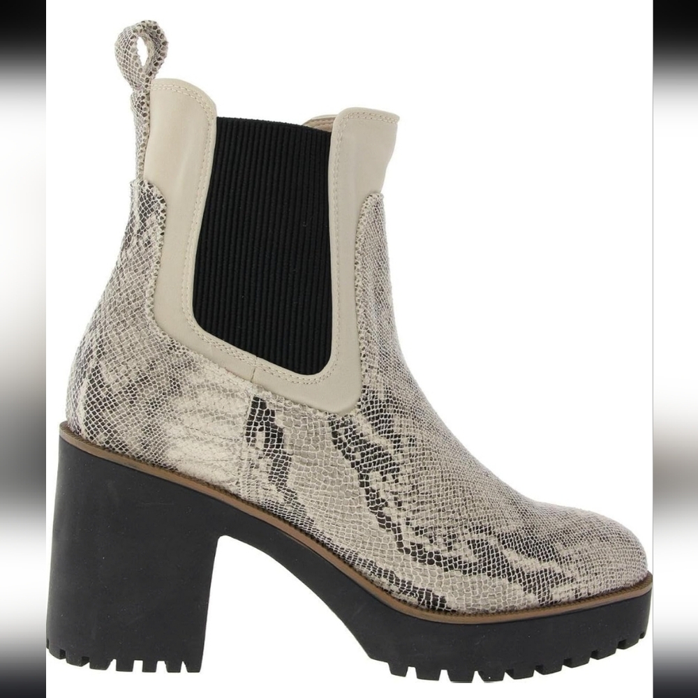 snake skin print boots